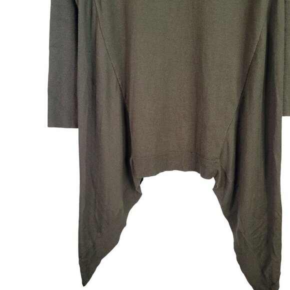 Chico's Women's Cashmere Blend Turtleneck Asymmetrical Green Sweater Size M (1) - Picture 5 of 12